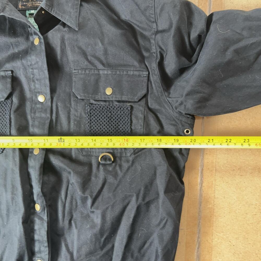 Ralph Lauren Womens Shirt Medium Black 100% Cotton Utility Mesh Pocket D-Ring - Picture 3 of 5
